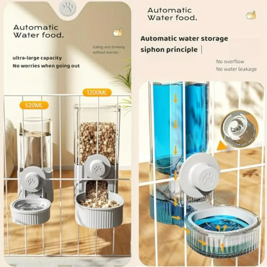 Automatic Hanging Gravity Pet Feeder and Water Dispenser