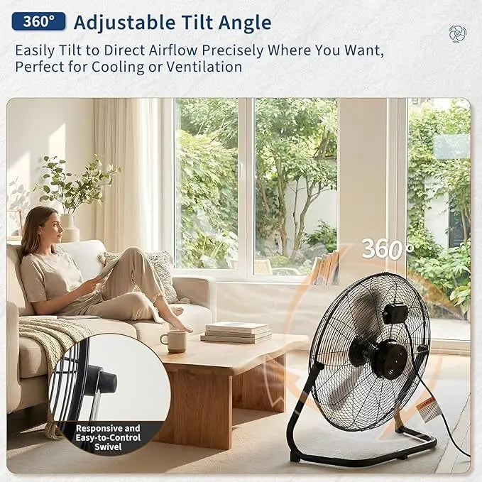 18/20 Inch Floor Fan, 3 Speeds 4800 CFM High Velocity