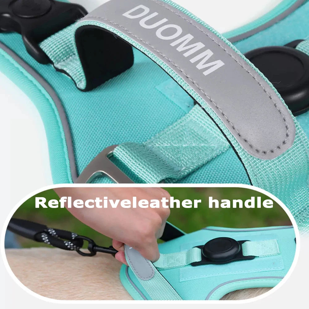 Dog Harness with Air tag Holder and Leash