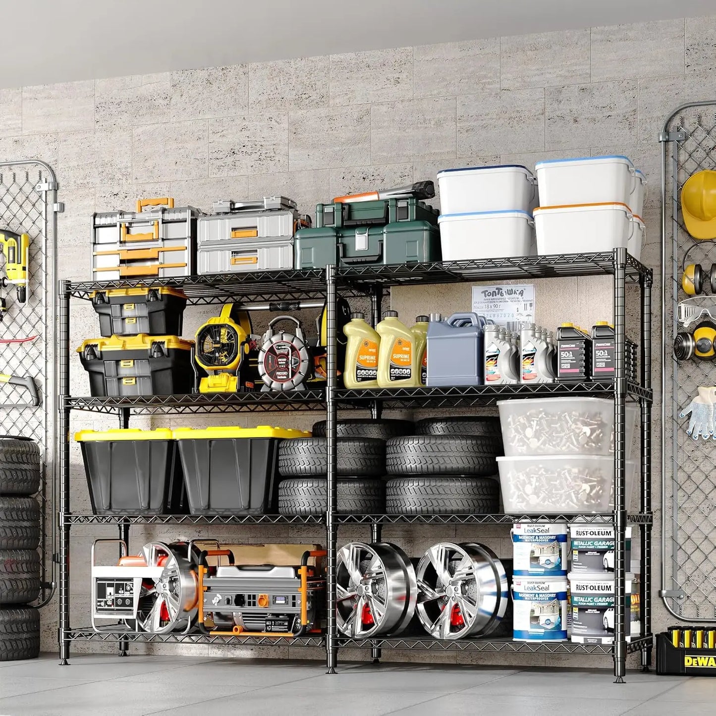 Heavy Duty Metal Shelving Unit 4-Tie