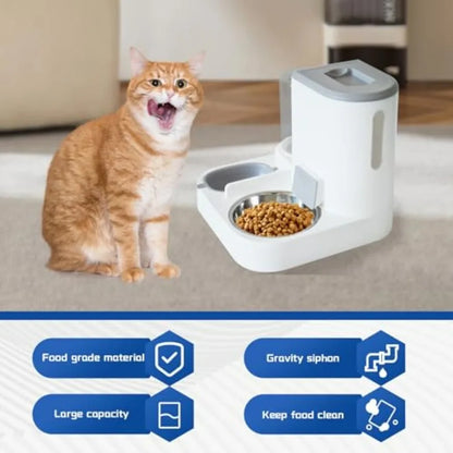 Automatic Cat Food and Water Dispenser Set 2 in 1,