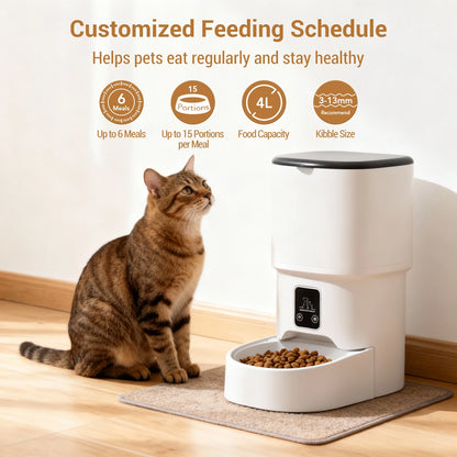 Automatic Cat Feeder with Timer Up to 6 Meals Per Day