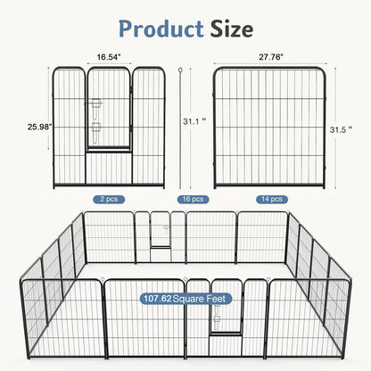 Dog Playpen Fence Metal 24 Inch to 32 Inch