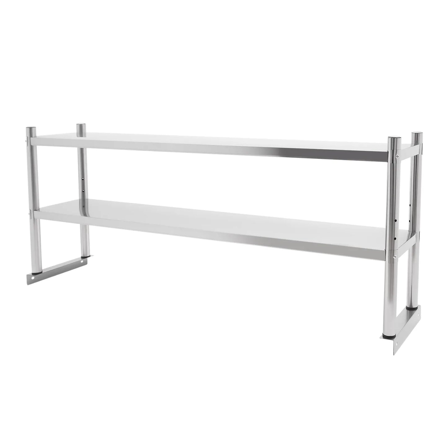Stainless Steel Shelving, 2 Tier Adjustable 60.2*15.7*3.5in