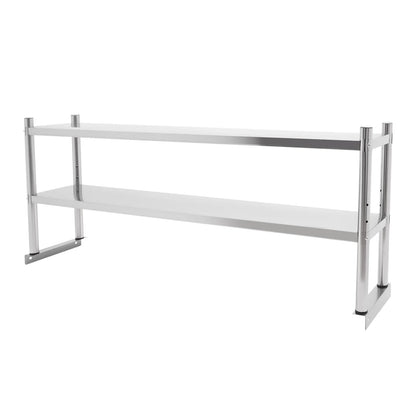 Stainless Steel Shelving, 2 Tier Adjustable 60.2*15.7*3.5in