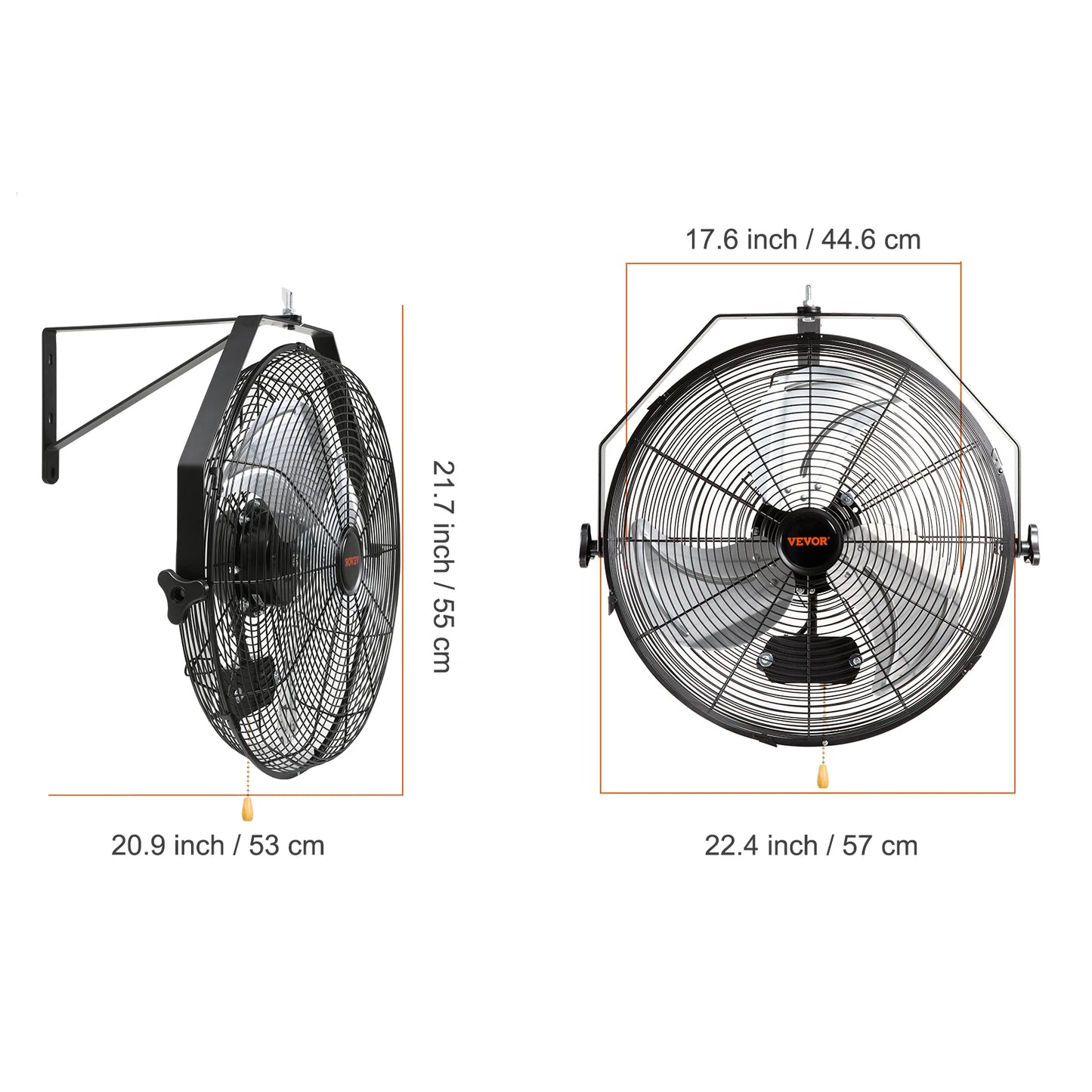 Wall Mount Fan High Velocity Waterproof Oscillating