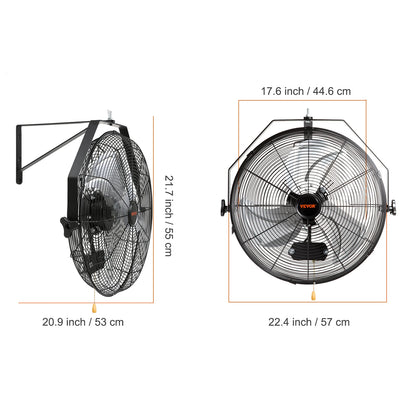 Wall Mount Fan High Velocity Waterproof Oscillating