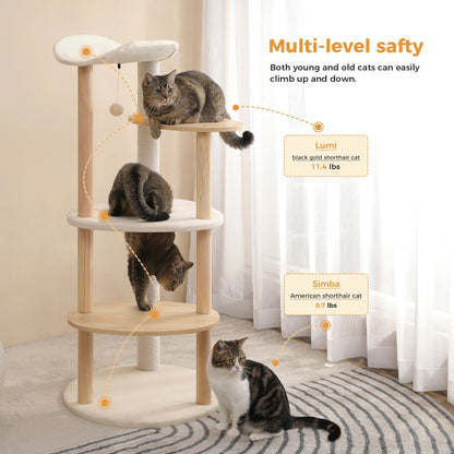 Cat Tree Tower Furniture Wooden with Scratching Post
