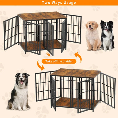 Double Dog Crate with Removable Divider Furniture
