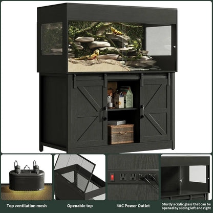 120 Gallon Reptile Terrarium with Stand 4x2x2