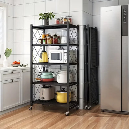 4/5 Layer Folding Storage Rack, with Wheels