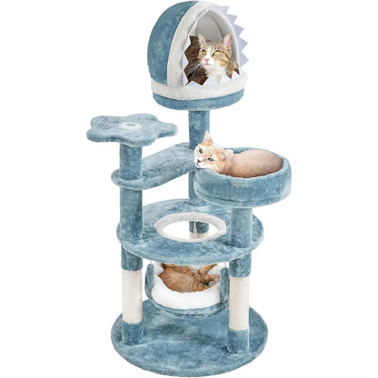 45.5in Ocean-Themed Cat Tree Tower with Perch & Hammock