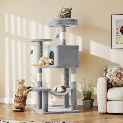 44In Cat Tree Climbing Tower, Scratching Posts, Condo, Perch