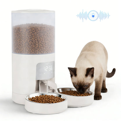 6L Automatic Cat/Dog Feeder with 2 Stainless Bowls