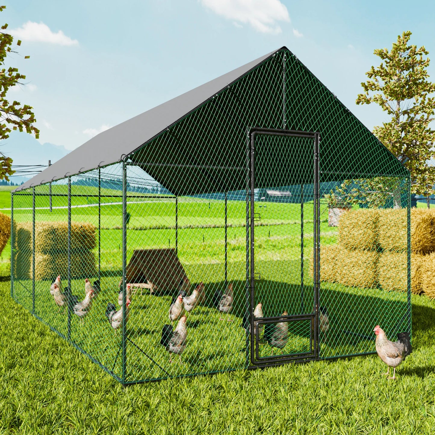 Large Metal Chicken Coop Duck Hen House