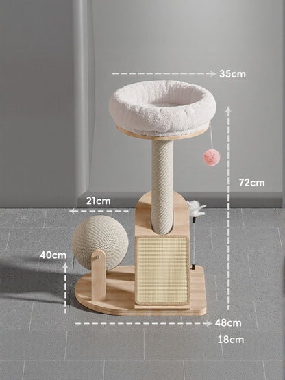 Modern Plush Cat Tree with Scratching Post