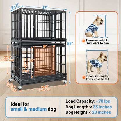 37" Stackable Heavy Duty Dog Kennel 371D08