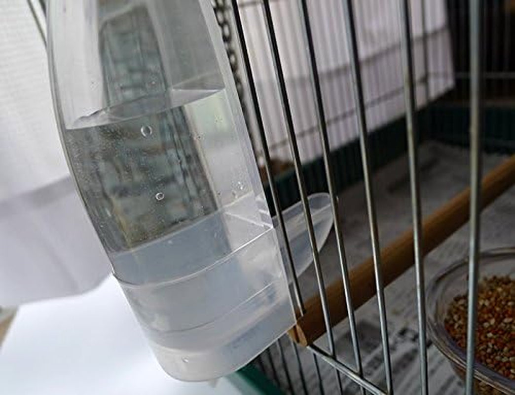 Bird Cage Water Bottle Dispenser Feeder for Zebra Finch Budgies Set of 2 (Clear)