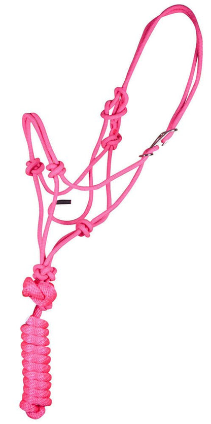 Jeffers Easy-On Clip Nylon Rope Horse Halter with Lead