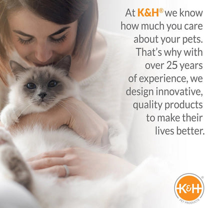K&H Pet Products Thermo-Pet Cave Heated Cat Bed – Plush Cat Cave & Tunnel for Cats and Small Dogs