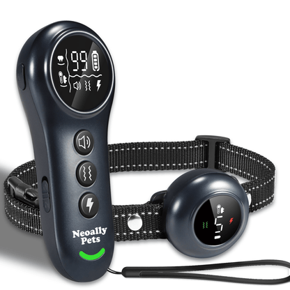 NeoAlly 2-in-1 Dog Training & Bark Control Collar | Automatic Barking Detection, Remote Shock, 5-150lbs Dogs | Rechargeable, Waterproof