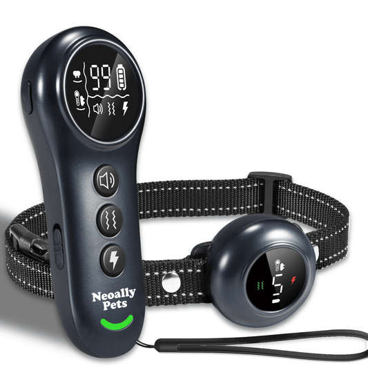 NeoAlly 2-in-1 Dog Training & Bark Control Collar | Automatic Barking Detection, Remote Shock, 5-150lbs Dogs | Rechargeable, Waterproof